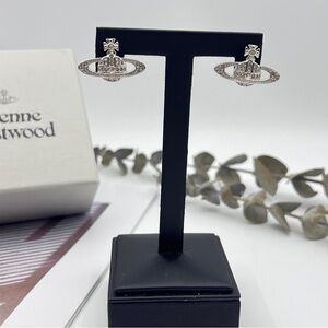 Vivienne Westwood silver-tone diamond Saturn stud earrings